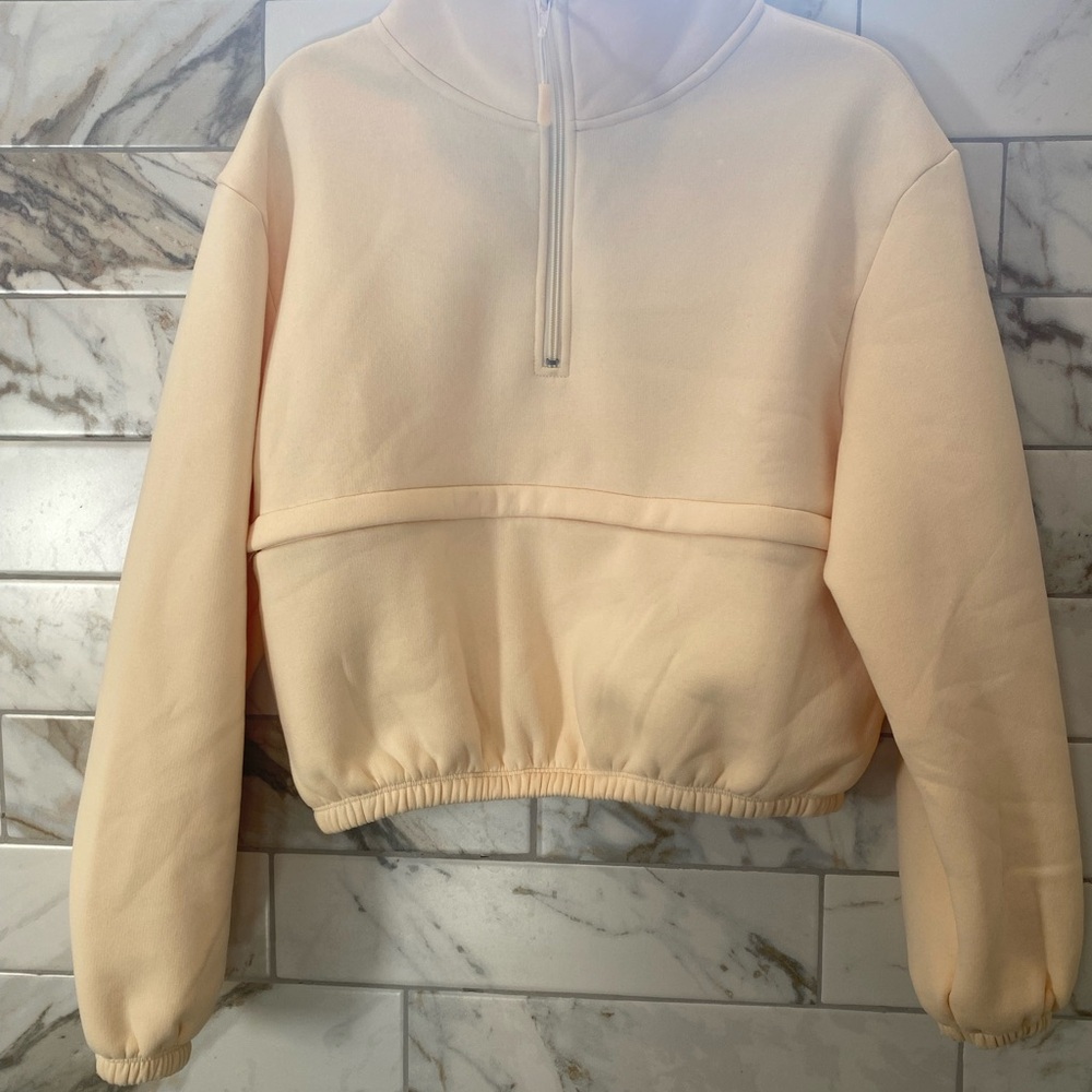 Latched Mama Cream Quarter-Zip Sweatshirt - Picture 2 of 6